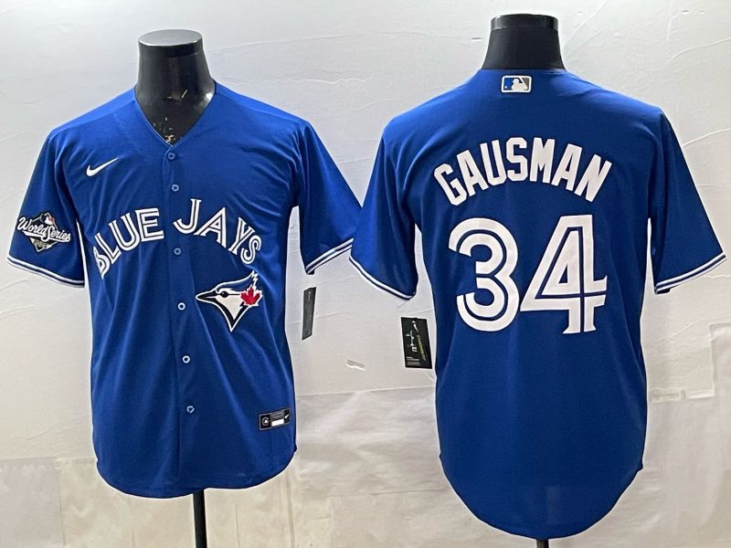 Men 2025 Toronto Blue Jays #34 Gausman blue Game Nike MLB Jersey style 04->->
